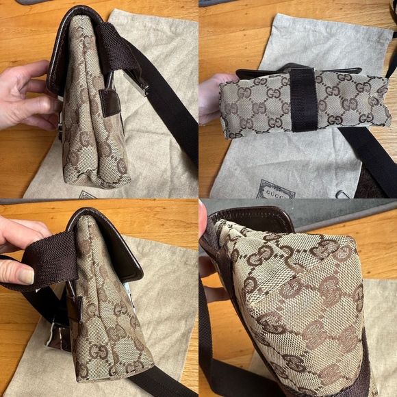 EUC Gucci Canvas Logo Bucket Belt Bag/ Waist Bag - Picture 8 of 15